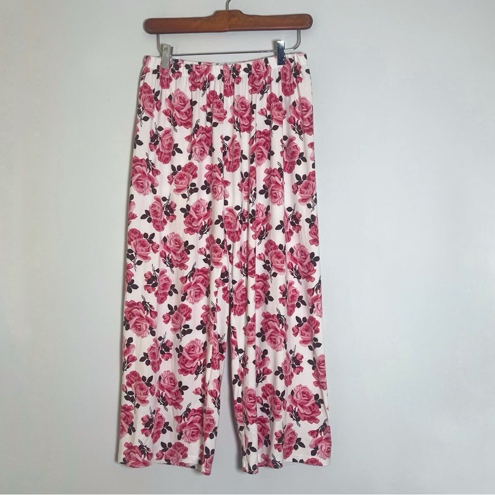 Kate Spade Floral Print Wide-Leg Ankle Pajama Pants